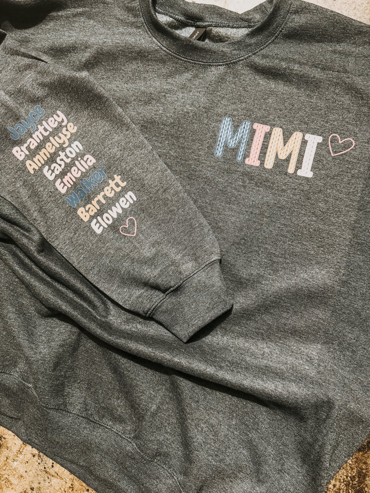 Personalized any name faux knit graphic design