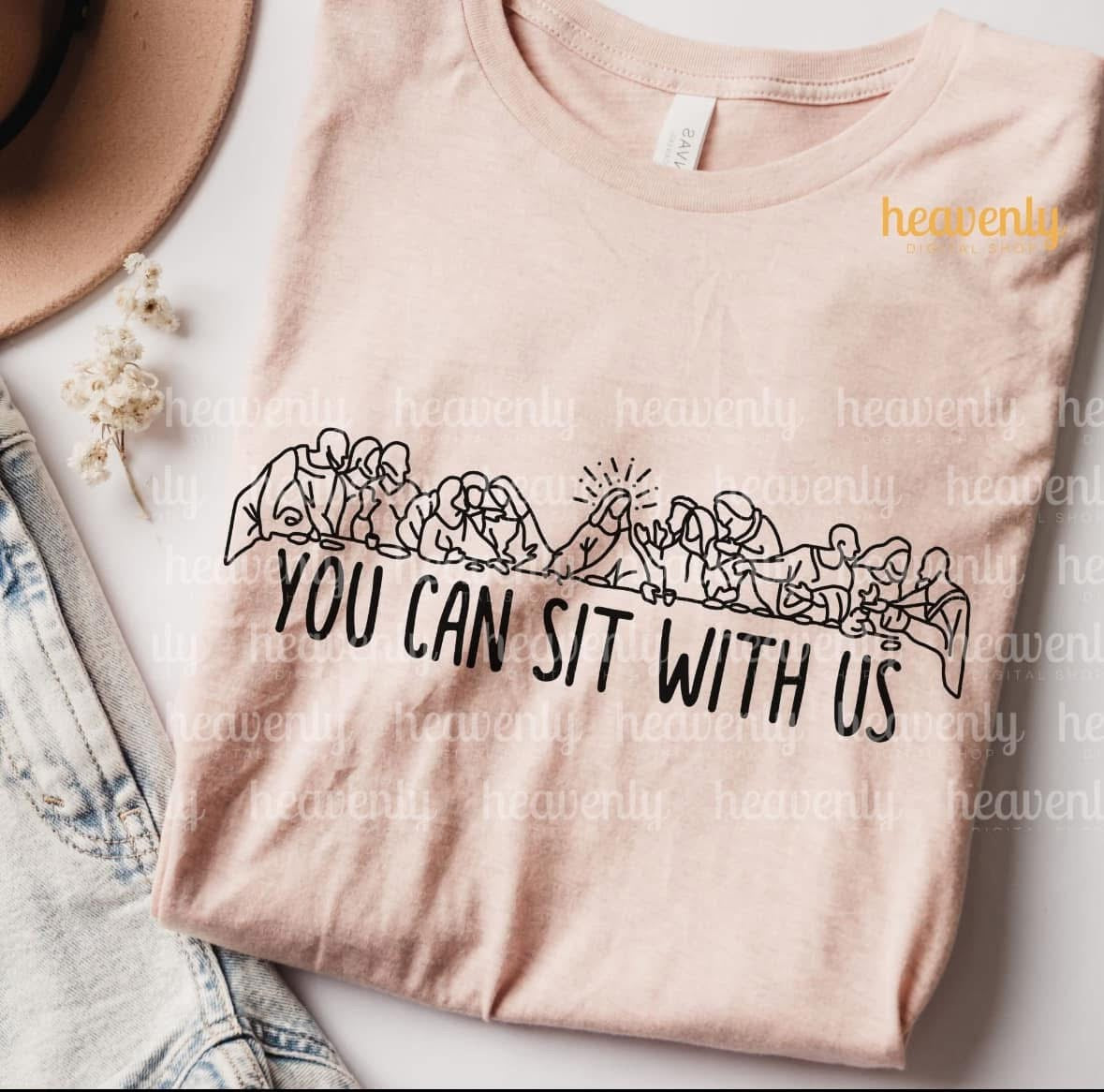 You can sit with us graphic design