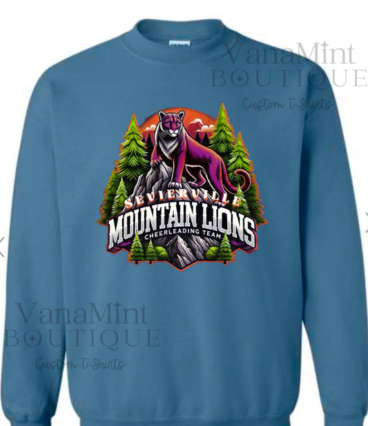 2025 Spring Sevierville Mountain Lions Cheerleading official team graphic design