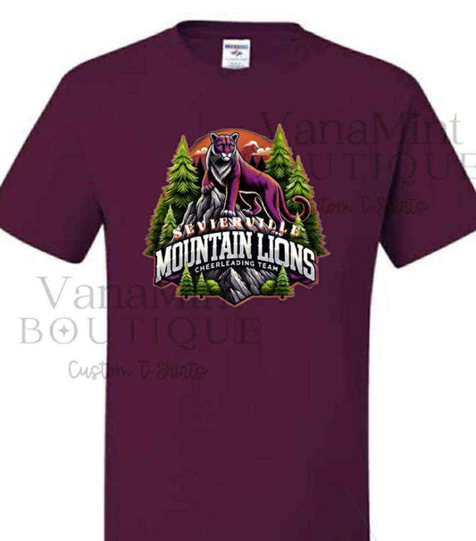 2025 Fall Sevierville Mountain Lions Cheerleading official team graphic design