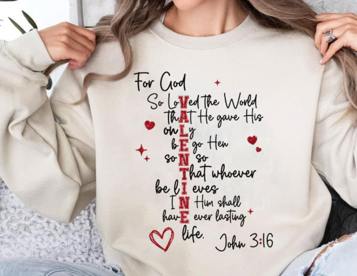For God So Loved the World Valentine graphic design