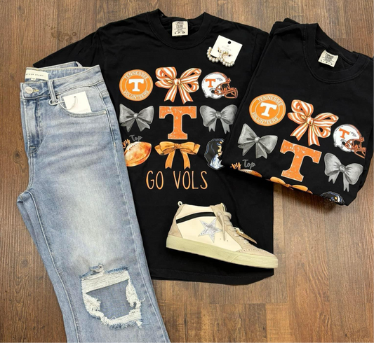 Tennessee croquet bows collage graphic design