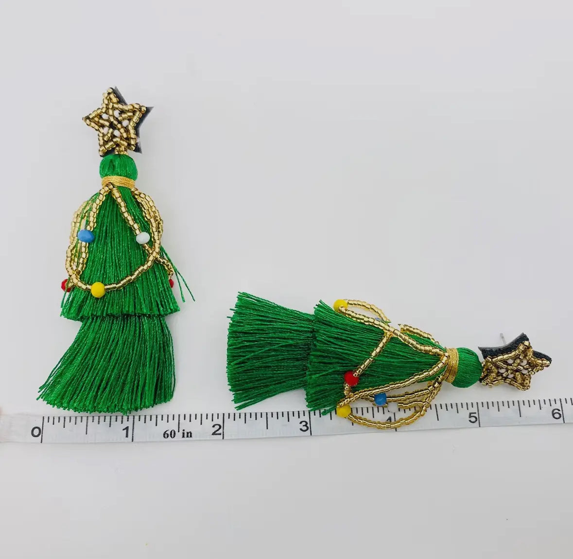 Christmas tassle earrings