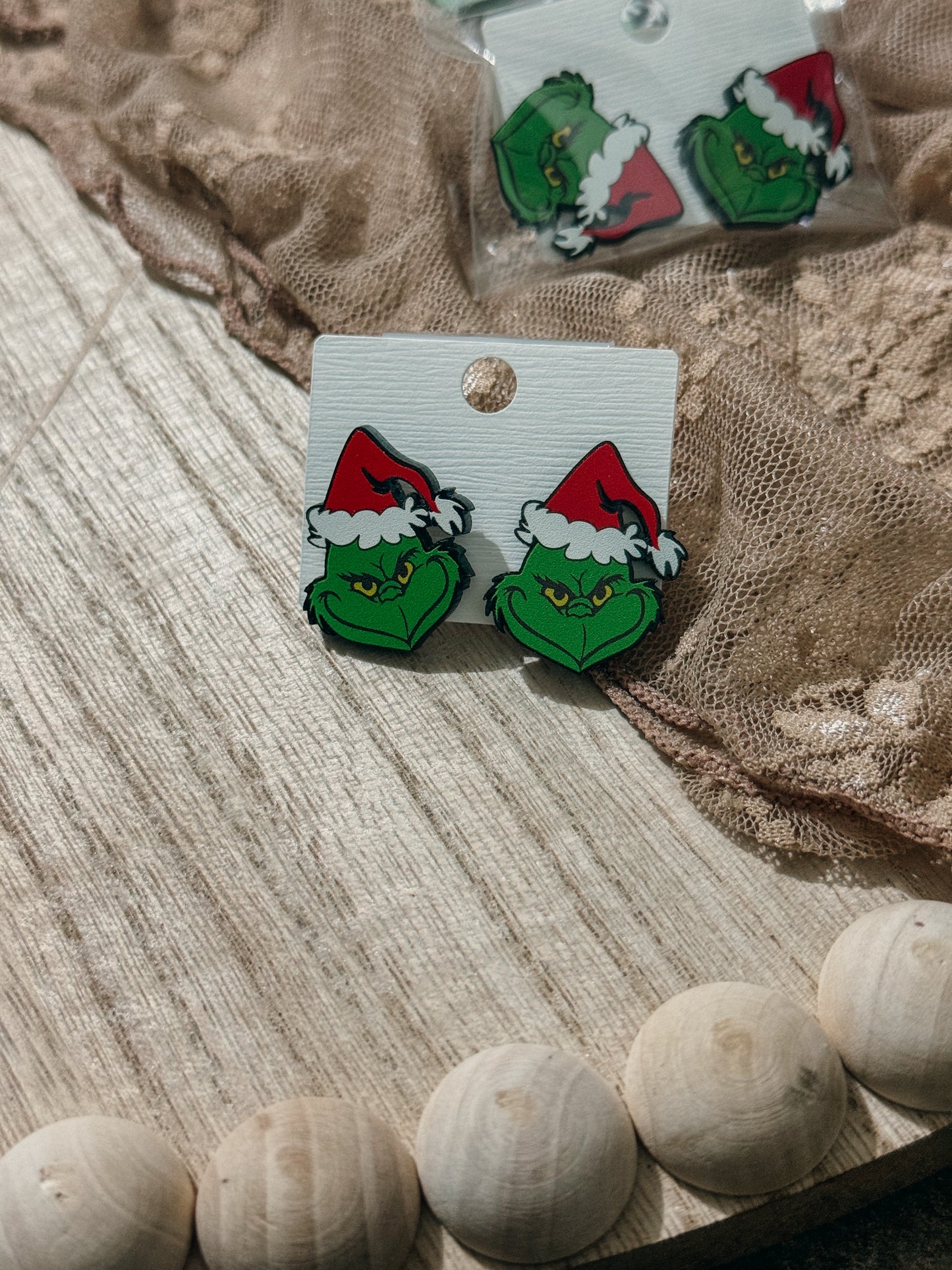 Grinch stud earrings