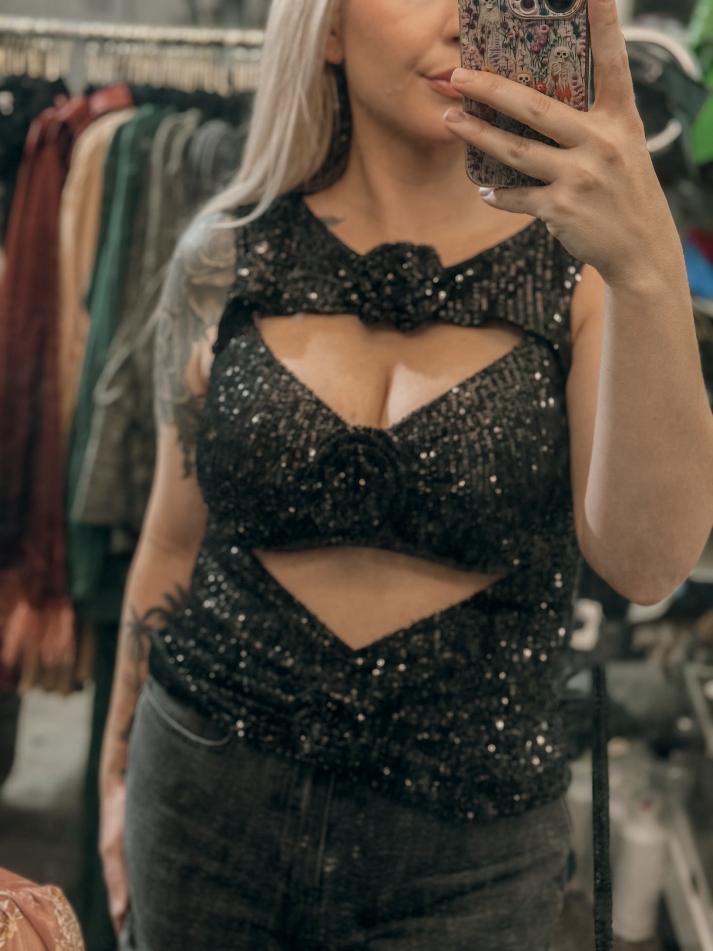 Sequin night out top