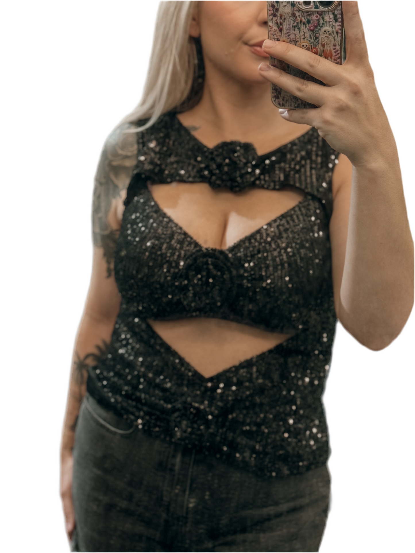 Sequin night out top