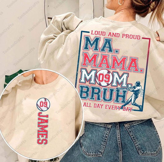 Mama bruh baseball graphic design