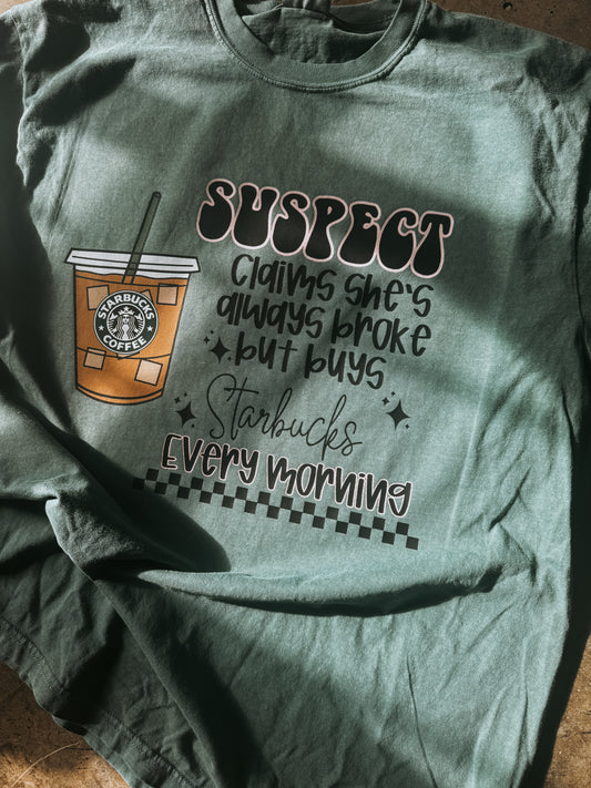 Suspect broke coffee graphic design